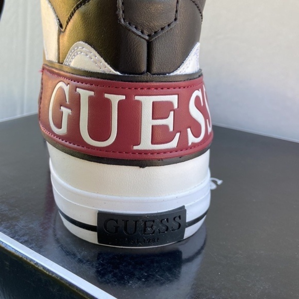 GUESS Men’s Pasq Sneakers Dark Red NEW - Picture 5 of 6